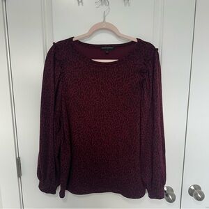 Banana Republic Leopard Puffed Sleeve Top